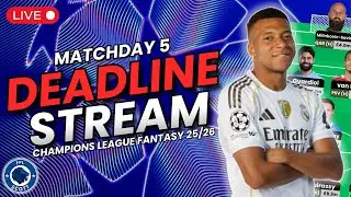 UCL Fantasy MD5: DEADLINE STREAM 🚨 | 10k Rank! 🌍 | Champions League&nbsp;Tips&nbsp;25/26