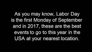 Best Labor Day Weekend Events Near Me 2017