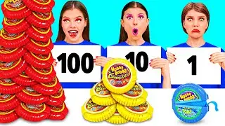 100 Layers of Food Challenge | Crazy Challenge by AZaZa