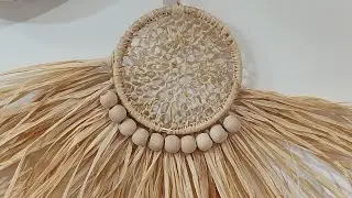 DIY d&eacute;co murale bohostyl raffia naturel.ديكور بوهيمي الحائط بالرافية الطبيعية