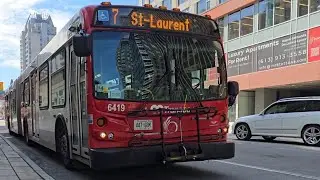 Ottawa OC Transpo articulated New Flyer bus ride on route 7: St-Laurent - from Lower Town to Vanie