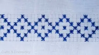 Cross Stitch Tutorial for Beginners Part 01 Border Line Design by Crafts & Embroidery