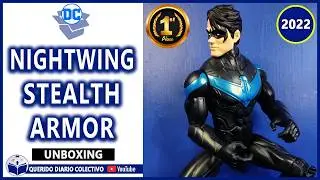 🔷 NIGHTWING STEALTH ARMOR DICK GRAYSON FIGURA SPIN MASTER 12 PULGADAS 2022 DC 30 CM | UNBOXING