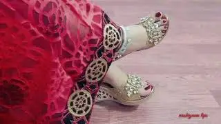 bridal wadge heels footwear👠 || catwalk in saree, heels💐 || trendy heels sandal review🎁 ||#106