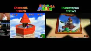 Super Mario 64 Speedruns: Cheese05 1:39:28 Vs Puncayshun 1:39:49 ALT {Cheese05 commentary}