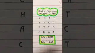 3sec for you to spot 🔎 CHAT...... #shorts #writing #art #puzzle #challenge