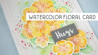 Floral card | Embossing resist technique and Zig watercolor markers