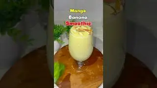 Sweet mango 🥭 + ripe banana 🍌 = creamy heaven!#youtubeshorts #shorts #trending #viral #smoothie