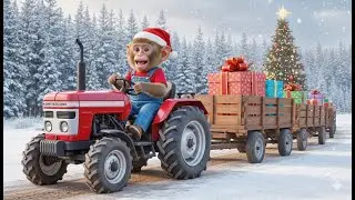 Monkey Jax Builds The BIGGEST EPIC Snowman Challenge ☃️🥇 Farm Winter Christmas Fun!