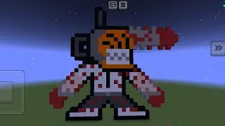 Chainsaw-man easy pixel art in Minecraft 