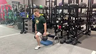 Rear-Foot Elevated Split Squat (w/ 2 KBs)