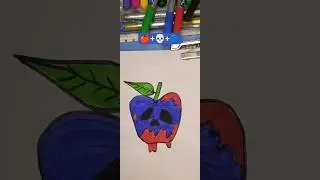 Darkside✨ Halloween 🍎+💀+🔵 scary drawing #love #creative #art #shortvideo #satisfying #trending#viral