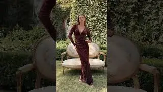 Moody Brown Floral Velvet Formal Dress For Fall #shorts