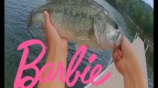 CRAZY 4 lb Test BARBIE ROD Challenge!!!(BIG Bass)