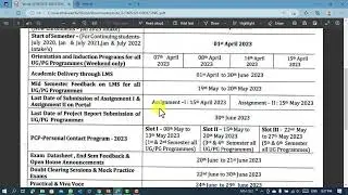 Chandigarh University Academic Calendar 2023 | Session Jan 2023 | CU IDOL