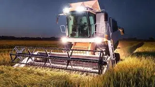 John Deere Rice Harvester Working in the Golden Fields