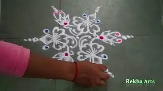 Daily use rangoli || दररोज काढायला ५*१ ठिपक्यांची रांगोळी || rangoli || rangoli designs || Muggulu 🌷