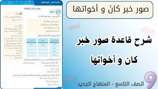 الصف التاسع:  شرح + حل أسئلة صور خبر كان وأخواتها 