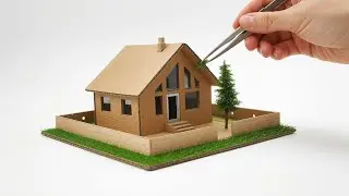 DIY Miniature House Made of Cardboard .