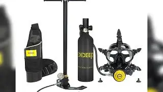A must-have product! DIDEEP 1 Liter 10-20Mins Diving Scuba Lung Air Tank With Full Face Mask