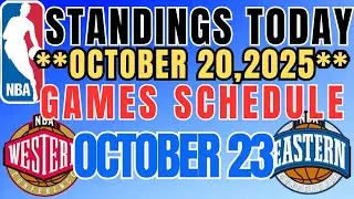NBA STANDINGS TODAY as of October 20, 2025 | NBA SCHEDULE October 23, 2025 #nba #game #schedule