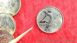 NOVA MOEDA 25 Centavos Ano 2020 J&aacute; Est&aacute; Circulando. Assista o V&iacute;deo At&eacute; o Fim, Detalhes Completos...
