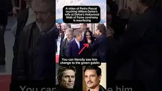 ‼️Pedro Pascal touching Willem Dafoe wife at Hollywood 💀