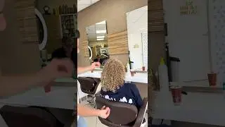 Perm curly blonde hair