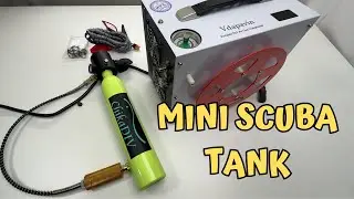 CHIKADIV Mini Scuba Tank, 0.5L Pony Bottle Reusable Lung Tank 3000 PSI Max Pressure
