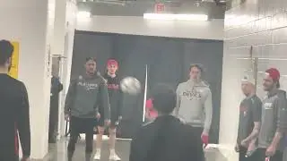 Luke Hughes NJ Devils Hallway Soccer Before His First NHL Playoff Game BEHIND THE SCENES