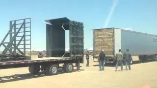 Load hay in van trailer, Roadrunner Hay Squeeze