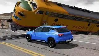 TRAINS vs TRACK POTHOLE! CRASH BeamNG DRIVE