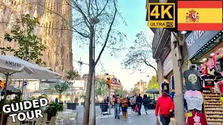 Пешеходная экскурсия по Барселоне 4K | Путеводитель по Барселоне