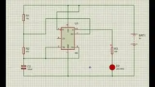555 TIMER MONOSTABLE CIRCUIT SIMULATION