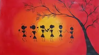 Class 11th Art paper topic Warli art || School art project A2 sheet|| Acrylic colour