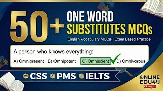 50 One Word Substitutes MCQs | English Vocabulary MCQs 