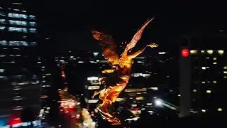 Drone shot of The Angel de la Independencia