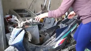 Genius Girl Accepts the Ultimate Challenge: Restoring a Motorbike Built from Scrap Metal #bike