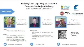 Webinar - Building Lean Capability among Construction Professionals to Transform Project Delivery