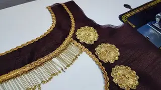 Boat neck blouse gala back neck design cutting and stitching/Blouse designs