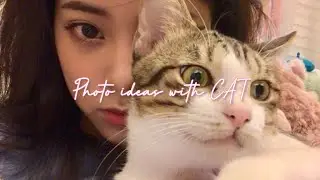 aesthetic girl photo ideas with cat &lsquo; pink aesthetic
