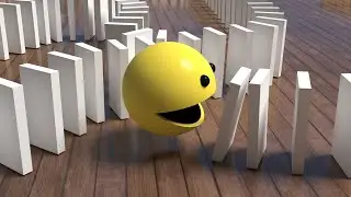 Pacman Creates A Beautiful Domino Effect | 3D Animation Short |