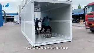How To Quickly Install Foldable Container Offices | Folding Prefab House From Suzhou Zhongnan