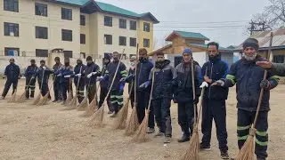 Municipal Committee Sumbal Organises Cleanliness Drive at Government Girls High School Sumbal.