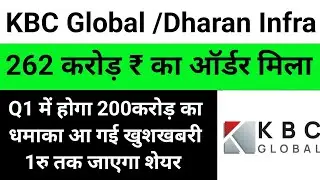 KBC Global share latest news today | dhran infra share news।KBC Global share news।#vijaystocks24