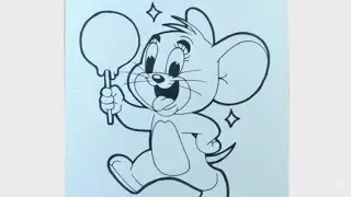 How to draw jerry in 5 minute .✍️ Jerry cartoon sketch drawing easy. jerry Art & drawing with pencil
