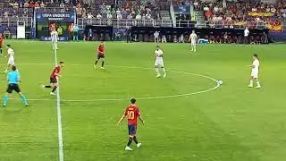 Spain U21 vs Switzerland U21. Swiss players Dan Ndoye (FC Basel) & Simon Sohm (Parma) start arguing