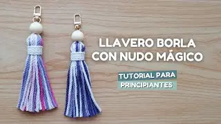 Llavero borla en macram&eacute; para principiantes 💕 Proyecto r&aacute;pido y sencillo