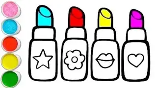 Lipstick drawing tutorial for kids, part - 7, easy to step by step guide