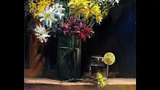 Singapore Artist Ng Woon Lam Floral Oil Painting